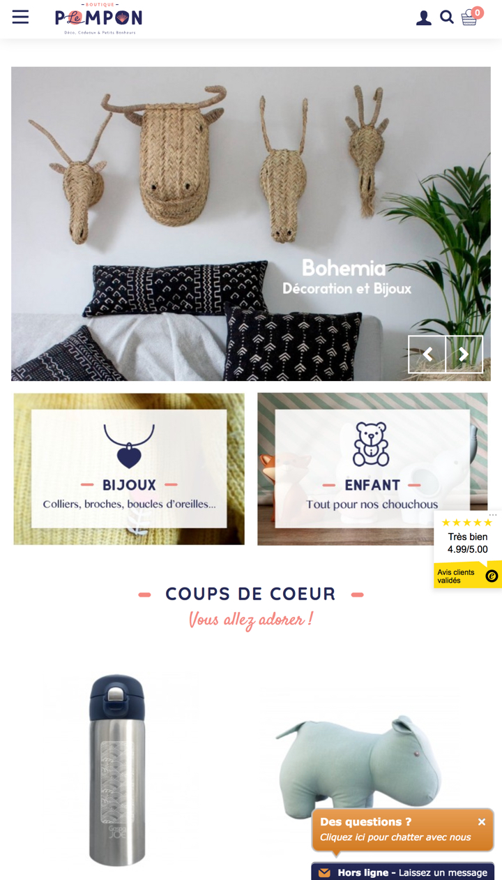 Création site internet - Boutique Le Pompon