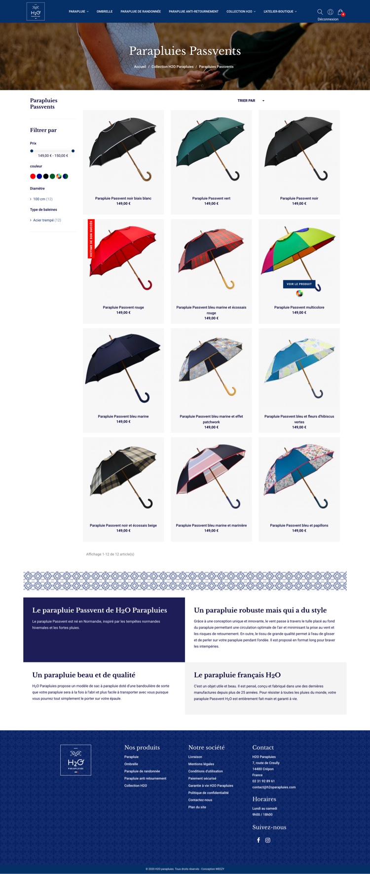 Création site internet - H2O Parapluies